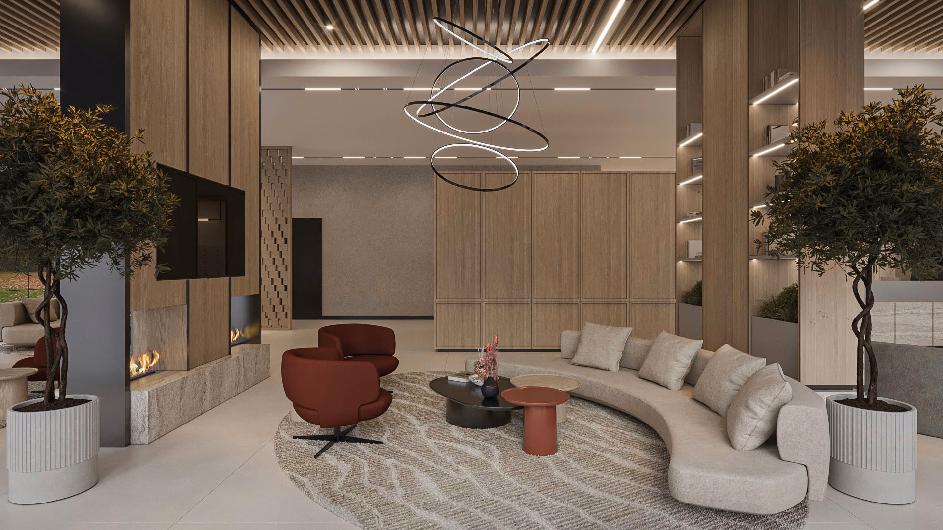 Luxury hospitality reception and public space fabrication by A+H Armina