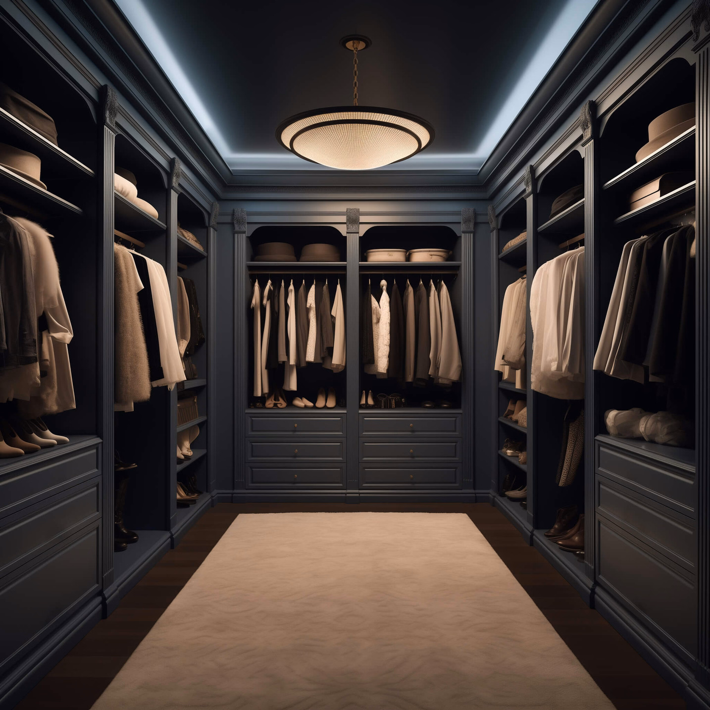 Finished closet space