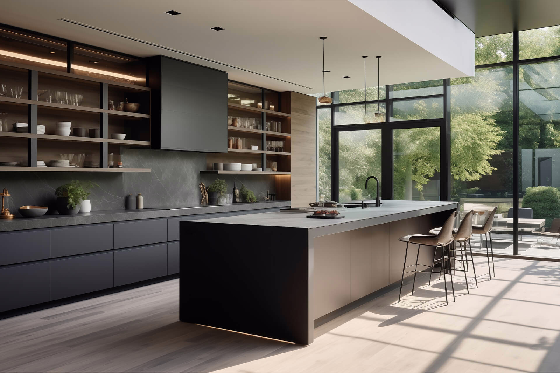 Island and cabinetry detail